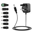 5V 2A Power Supply, Etopgo Universal AC Adapter to DC Wall Charger with 7 DC Connectors Multi Plug for LED Strip Lights,TV Box,Speaker,Router,Home Appliances,Audio,Video Android Tablet