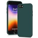 YATWIN Silicone Case for iPhone SE 2020/2022, iPhone 8/7, Soft-Touch, Shockproof, DustProof, Antiskid Apple Phone Cover for iPhone SE 2nd 3rd Generation -Dark Green