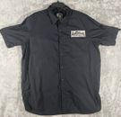 Gas Monkey Garage Button Up Graphic Embroidered Shirt Patch Mechanics Black XL