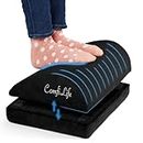 ComfiLife Foot Rest for Under Desk at Work – Adjustable Desk FootRest for Office Chair, Gaming Accessories – Ergonomic Teardrop Design for Back, Hip & Leg Pain Relief – 100% Memory Foam (Black)