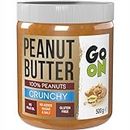 Go On Peanut Butter - Sans sucre ajouté, sel, huile de palme - 100% Noix - Haute teneur en protéines - 1 paquet x 500g (Crunchy)