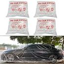 Bocarmo 4 Pack Disposable Car Cover Clear Plastic Car Cover Universal Rain Dust Garage Cover with Elastic Band Medium (12.4 FT x 21.6 FT)
