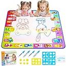 Foayex Toys for 3+ Year Old Girls Boys Aqua Magic Doodle Mat Toddler Toys No Mess Water Drawing Mat Easter Basket Stuffers Coloring Mat Educational Toys Kids Toys Birthday Easter Gifts for Kids