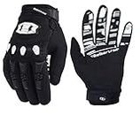 Seibertron Dirtpaw Unisex BMX MX ATV MTB Racing Mountain Bike Bicycle Cycling Off-Road/Dirt Bike Gloves Road Racing Motorcycle Motocross Sports Gloves Touch Recognition Full Finger Glove Black L