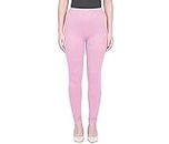 Clotth Theory Women's Skinny, Relaxed Leggings (CTWSLA_23_Baby Pink_M)