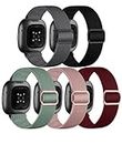 Adorve Compatible with Fitbit Sense Bands/Sense 2/ Fitbit Versa 3 Band/Versa 4 Band Women Men, Adjustable Stretchy Solo Loop Elastic Nylon Sport Strap for Smart Watch Wristband