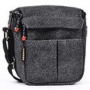 FOSOTO Mirrorless Digital Camera Canvas Bag for Sony A6000 A6100 A6400 A5100 RX100 V/Canon EOS M100 SX740 / Fujifilm X100V X100F Shockproof Portable Compact System Camera Shoulder Bags Cases