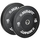 Mirafit Black Olympic Rubber Bumper Plates - Choice of Size
