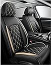 LUGEMA Luxury 5 Seats Car Seat Covers Suitable for Ford Mustang F-150 Raptor Explorer Ranger 4-Truck B-Max, Synthetic Leather Protective Interior Accessories, Gold