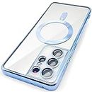 (New) RUNGOS for Samsung S21 Ultra Case MagSafe, (Camera Lens Protector) [Stable Magnetic] [10 Ft Drop Tested] Soft Shockproof Case for Samsung Galaxy S21 Ultra, S 21 Ultra Case 6.8 Inch Clear Blue