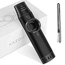 HASTHIP® Kazoo Musical Instrument, Aluminum Alloy Kazoo with 5 Replaceable Kazoo Membranes, Lanyard, Mouthpiece Cover, Tunable Kazoo Music Instruments for Kids/Adults/Music Lovers (Black)