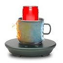 Coffee Mug Warmer and Cooler for Desk 2-in-1 Drink Chiller with Heating Mode USB Heating and Cooling Mat Coffee Tea Beverage Cans Cooler & Warmer Heater Chilling Coaster with 11oz Mug Set