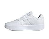 adidas Femme Court Platform Shoes Plain Sneaker, Blanc/Noir (Ftwbla Ftwbla Negbás), 38 2/3 EU