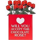 Valentine Chocolate Roses, Individually Wrapped Candy, Valentine’s Day Gift for Significant Other, Table Centerpiece, and More, 30 Flowers
