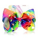 Unicorn Hair Bow for Girls - 8 Inch Large JoJo Siwa Style Hair Bow with Alligator Clips Hair Barrettes Accessories Unicorn Bows Best Xmas Gift