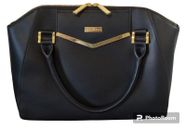 Joy & Iman Womens Genuine Leather Large Satchel Purse Handbag Black Tote NEW