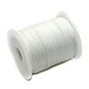 Beadsnfashion Cotton Cord Rope String White for Bracelet Necklace Beading DIY Handmade Crafts Thread String, Size 2mm, Pack of 100 mtrs