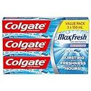 Colgate MaxFresh Cool Mint Gel Toothpaste - Fluoride Whitening Formula with Enamel Protection for a Fresh Clean Smile - Dentifrice for Daily Oral Care 150ml, 3 pack