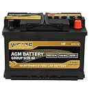 Weize Platinum AGM Battery BCI Group 48-12v 70ah H6 Size 48 Automotive Battery, 120RC, 760CCA, 36 Months Warranty