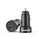 Honeywell Micro CLA 38W PD Smart Car Charger, 38W Type C PD & 18W USB A Port, Ultra-Fast Charging, Compatible with All Car for iPhone, Smartphones, Tablets & Smartwatch, 3 Years Manufacturer Warranty