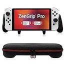 Satisfye Zengrip Pro Slim Bundle, Accessories Compatible With Nintendo Switch - The Bundle Includes: Grip, Slim Case. Bonus: 2 Thumbsticks