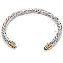 david yurman dupes bracelet look alike jewelry, Twisted Cable cuff Women Bangles bracelets designer inspired knockoff Stainless Steel Two Tone Knot Adjustable Vintage