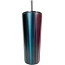 Starbucks Limited Edition 2021 Fall Matte Red and Blue Ombré Stainless Steel Reusable Venti 24 oz Cold Cup Tumbler Iridescent