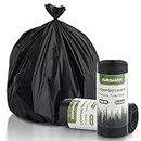 Eargardin 5 Gallon Trash Bags Compostable Portable Toilet Bags 100% Compost Garbage Bag Extra Thick 0.86 Mil for Camping Travel Kitchen Bathroom BPI Certified 30 Counts, Black
