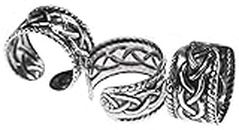 WINDALF 6mm Celtic Knot Antique 925 Sterling Silver Rustic Ear Cuff