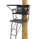 Rivers Edge® TwoPlex™ 2-Man Ladder Stand, 17’1” Height, Flip-Up TearTuff�™ Mesh Bench Seat, 40” Wide Platform, 2-Way Adjustable Shooting Rail