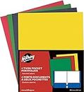 Hilroy 06042 Twin Pocket Portfolios, 11-3/4x9-1/2-Inch, 4/Pack, Assorted Colors