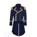 Men's Musical Hamilton Historical Colonial Costume Steampunk Tailcoat Jacket Gothic Victorian Frock Coat Uniform L