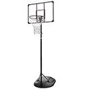 MRISN Portable Basketball Hoop System Stand Height Adjustable 7.5ft - 9.2ft with 32 Inch Backboard and Wheels for Youth Adults Indoor Outdoor Basketball Goal
