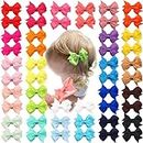 20pcs 3 Boutique Hair Bows Girls Kids Children Alligator Clip Grosgrain Ribbon Headbands 20 Color"