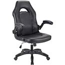 T-THREE.Gaming Chair, PU Leather Ergonomic Office Chair Swivel Office Chair with Lumbar Support, Executive Chair for Adults with upholstered armrests and seat Cushion, for Home Office Black