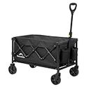 Naturehike Lightweight Cart, Collapsible Portable Wagon Cart, 80 Liters Camping Cart, Maximum 100 Liters, Garden Outdoor Park Utility Wagon Cart (Black)