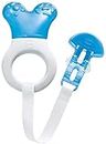 MAM Mini Cooler & Clip, Cooling Component Comforts Teething Babies, Sensitive Gums Massaged by Baby Ring, Long Range Reaches All Baby Teeth, Suitable for 0-3 Years, Blue