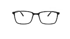 Fayre Anti Glare | Rectangular Frame | Computer Glasses | Zero Power Prescription for Eye Protection | Headache Problem | Men and Women | Unisex | Medium Size (TK9016) (Black)