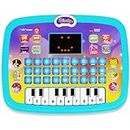 PLAYSKOUT Educational Learning Kids Laptop Tablet Computer Plus Piano with led Screen Music Fun Toy Activities for Kids Toddlers (Age 1- 6 Year Old) to Learn Alphabet ABC/Numbers/Words (Green Tablet)