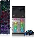 Dell RGB Gaming Desktop PC, Intel Quad I5 up to 3.6GHz, Radeon R5 340X 2GB, 16GB RAM, 128G SSD + 2TB, DVD, WiFi & Bluetooth, RGB Keyboard & Mouse, Win 10 Pro (Renewed)