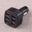 6 USB Port Fast Car Charger Adapter Fit For iPhone Android Mobile Cell Phone A3