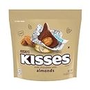 Hersheys kisses Milk Chocolate With Almonds Candy, Individually Wrapped, In Gold Foil Gluten Free, (7.6 oz) Bag