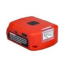 Battery Adapter for Milwaukee 18V Battery Adaptor with USB C Charger & DC Port & Work Light- Power Source Charger for Milwaukee 18V Lithium Battery (Tool ONLY)