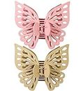 Butterfly Hair Claw Clip Hair 2pcs / Set Matte Hair Claws Ponytail Holder Cute Hair Clips Styling Hair Accessories for Girl