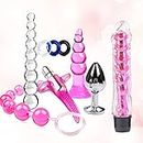 Set di 9 pezzi di set di tappi in silicone per massaggio rilassante serie rosa fantasia in silicone per uomini e donne che abbinano giocattoli
