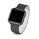 Twist-O-Flex Metal Expansion Black Stainless Steel Stretch Band Replacement for The Fitbit Blaze in a Size SM by Speidel