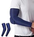 HiRui Elbow Pads Elbow Brace, Basketball Shooter Sleeves Arm Compression Sleeve Collision Avoidance Elbow Pad for Cycling Football Volleyball Baseball, Youth Adult Women Men ((Pair) Navy Blue, 2XL)