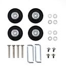 EMSea 2 Pairs Luggage Replacement Wheels Axles Rubber Deluxe Repair OD 45mm