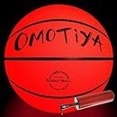 OMOTIYA LED Glow in The Dark Basketball, NO 7 Light Up Basketball for Teen, Cool Sports Gear Gifts for Boys & Girls 8 9 10 11 12 13 14 15, Glowing Night Activity for Kids 8-15+ Year Old