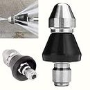 Sewer Cleaning Tool High-Pressure Nozzle, Sewer Jetter Kit for Pressure Washer, SewerJetter Nozzle, 1/4 High-Pressure Drain Nozzle Sewer Pipe Cleaner Pressure Washer (1pc)